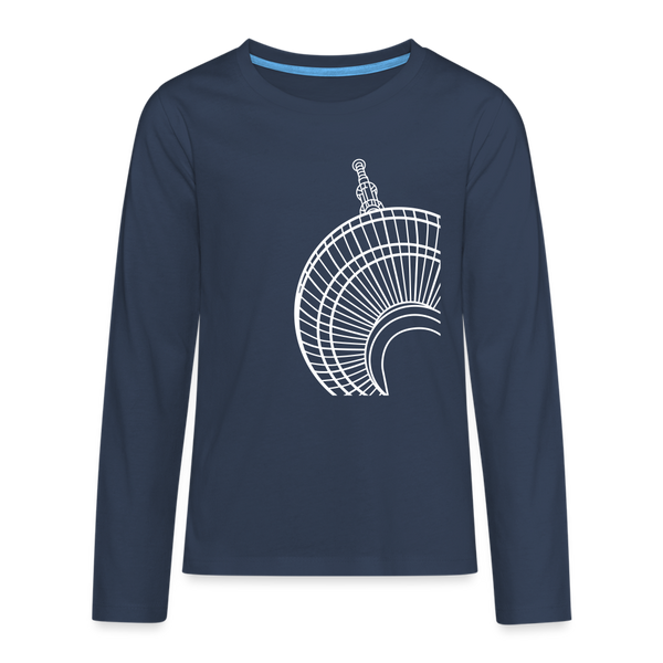 Der Turm von unten - weiß - Teenager Langarmshirt - navy