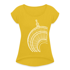 Der Turm von unten - weiß - Frauen T-Shirt mit gerollten Ärmeln