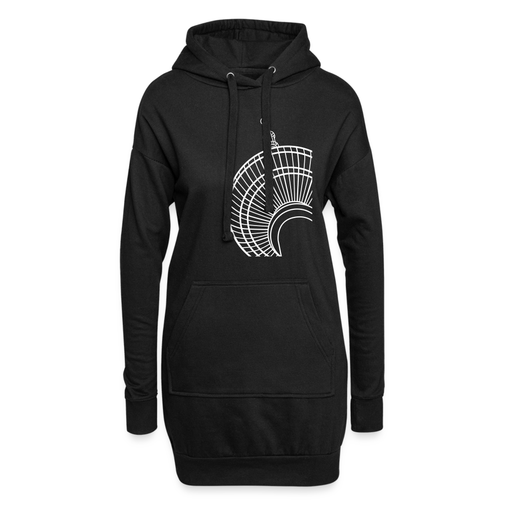Der Turm von unten - weiß - Hoodie-Kleid - black
