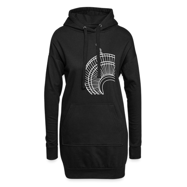 Der Turm von unten - weiß - Hoodie-Kleid - black