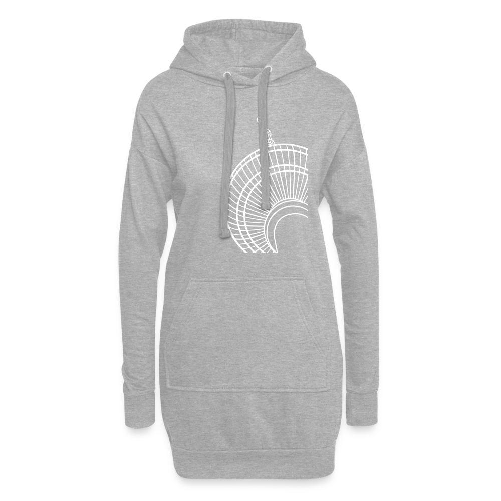 Der Turm von unten - weiß - Hoodie-Kleid - heather grey
