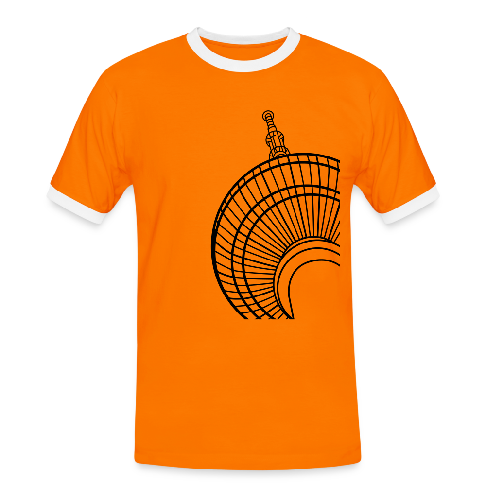 Der Turm von unten - schwarz - Männer Ringer T-Shirt - orange/white