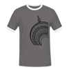 Der Turm von unten - schwarz - Männer Ringer T-Shirt - dark grey/white