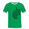Der Turm von unten - schwarz - Männer Ringer T-Shirt - kelly green/white