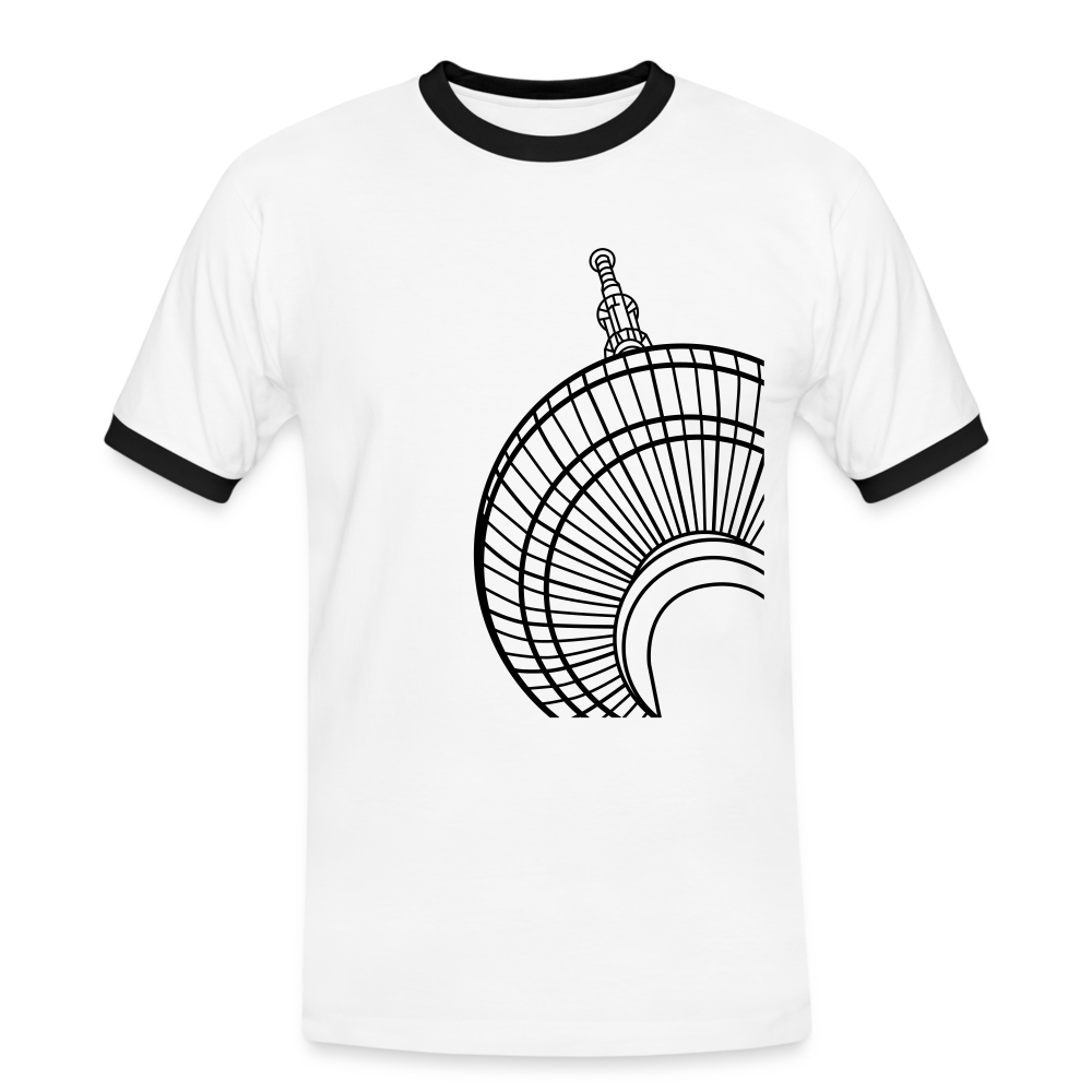 Der Turm von unten - schwarz - Männer Ringer T-Shirt - white/black