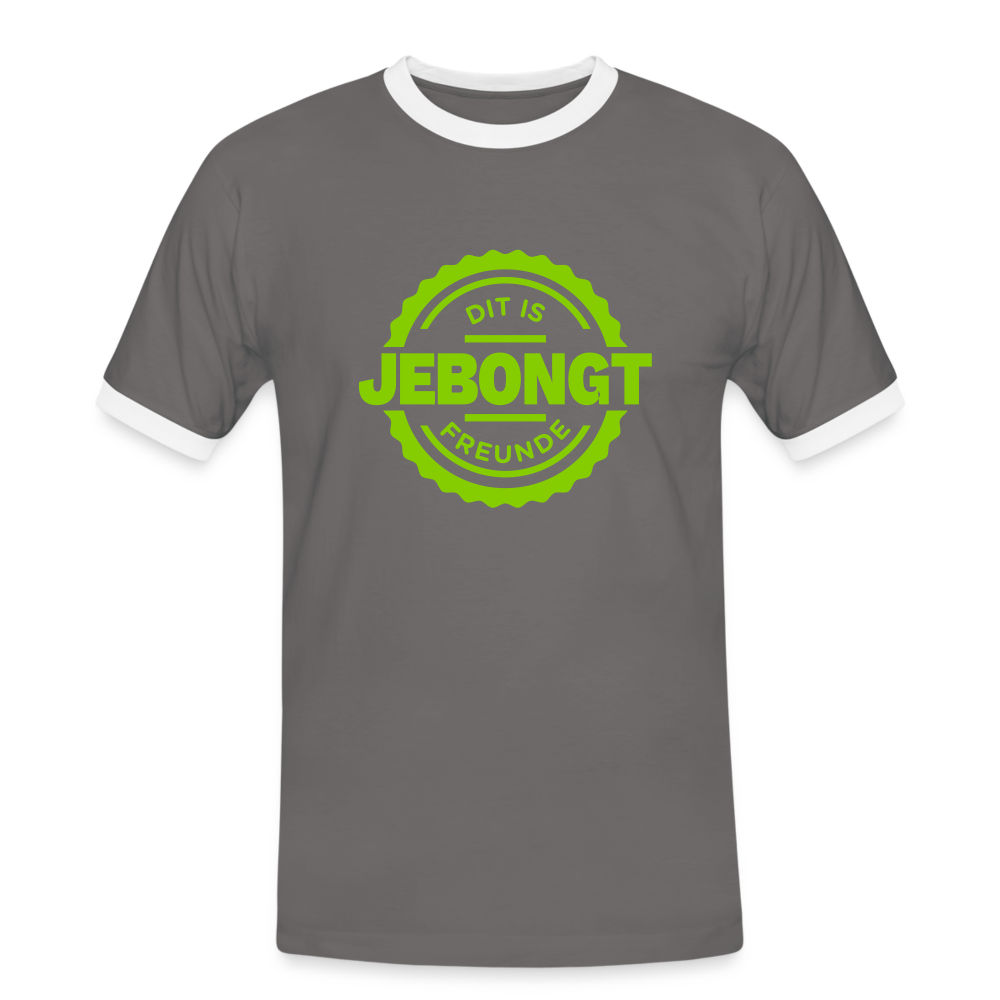 Jebongt Freunde - Männer Ringer T-Shirt - dark grey/white