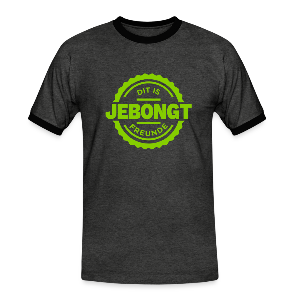Jebongt Freunde - Männer Ringer T-Shirt - charcoal/black