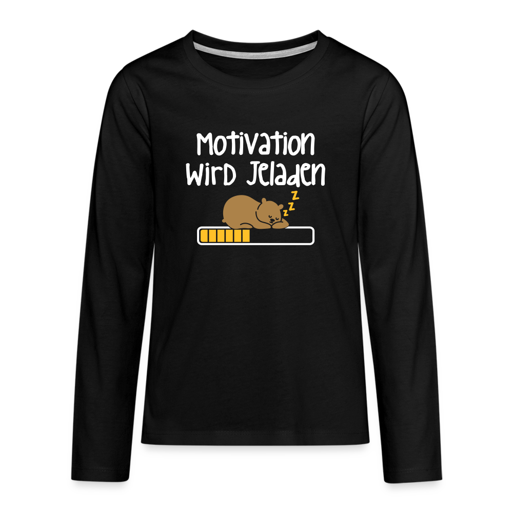 Motivation Wird Jeladen Warten - Teenager Langarmshirt - black