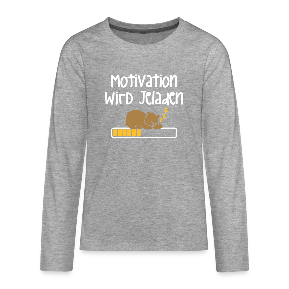 Motivation Wird Jeladen Warten - Teenager Langarmshirt - heather grey