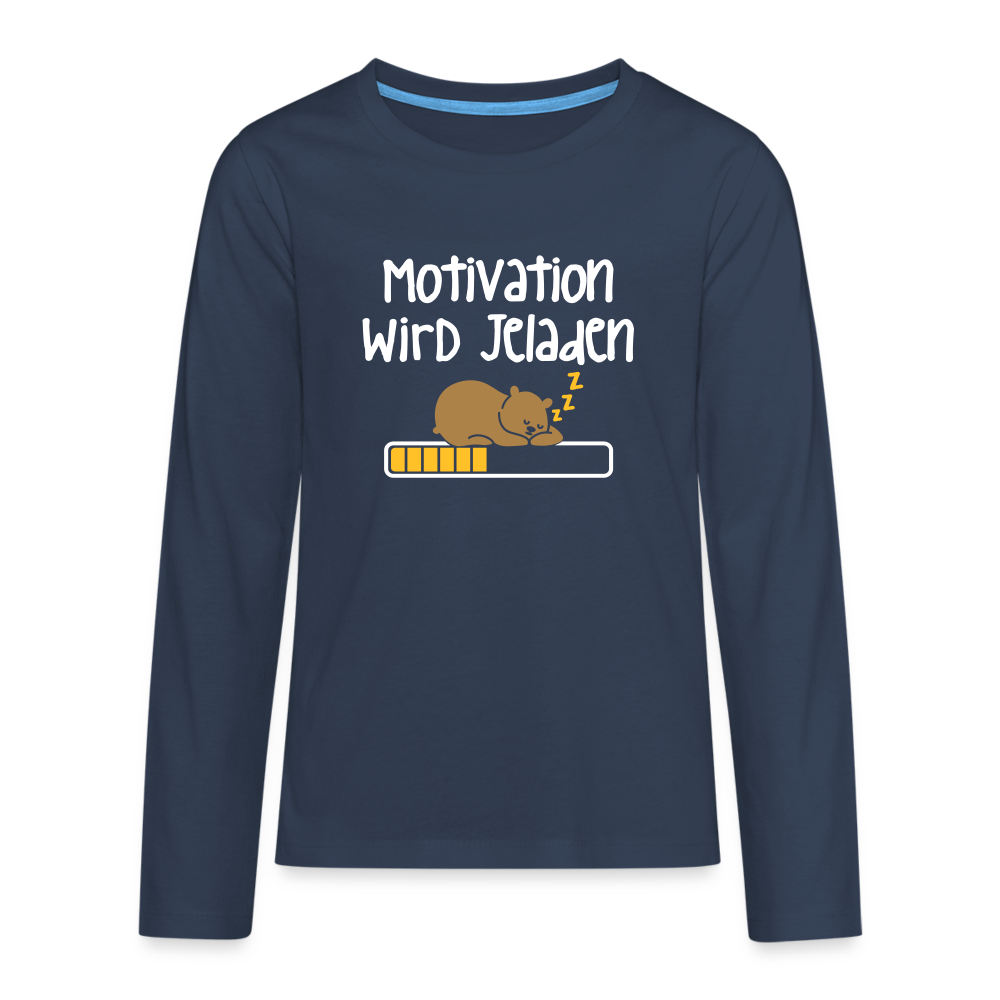 Motivation Wird Jeladen Warten - Teenager Langarmshirt - navy