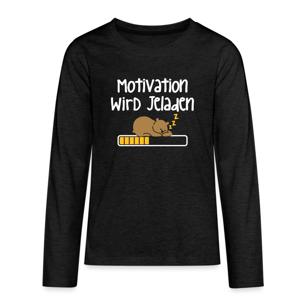 Motivation Wird Jeladen Warten - Teenager Langarmshirt - charcoal grey