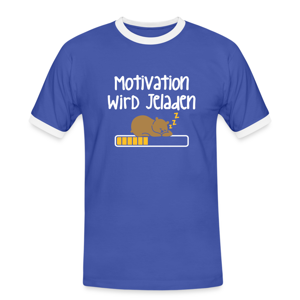 Motivation Wird Jeladen Warten - Männer Ringer T-Shirt - blue/white