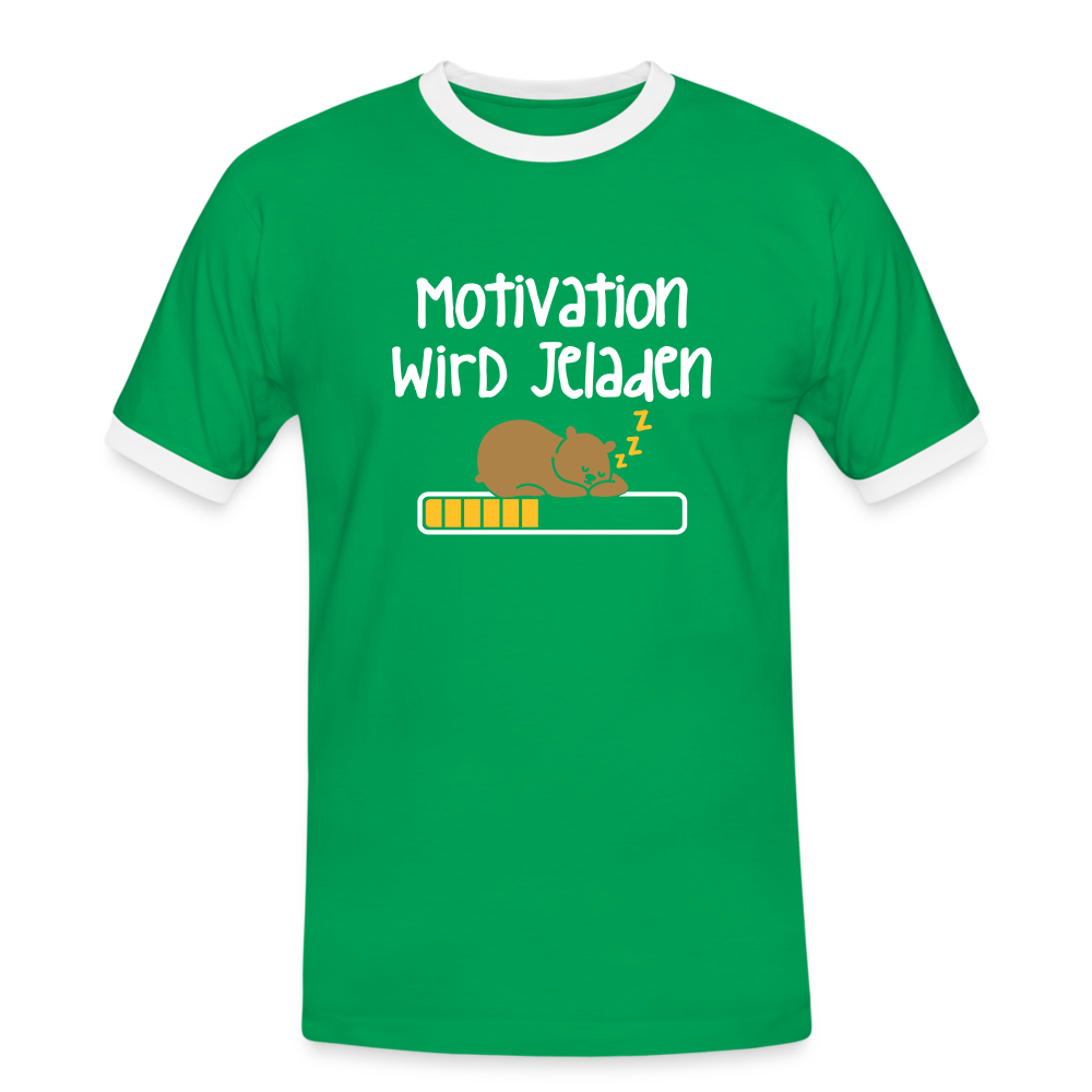 Motivation Wird Jeladen Warten - Männer Ringer T-Shirt - kelly green/white
