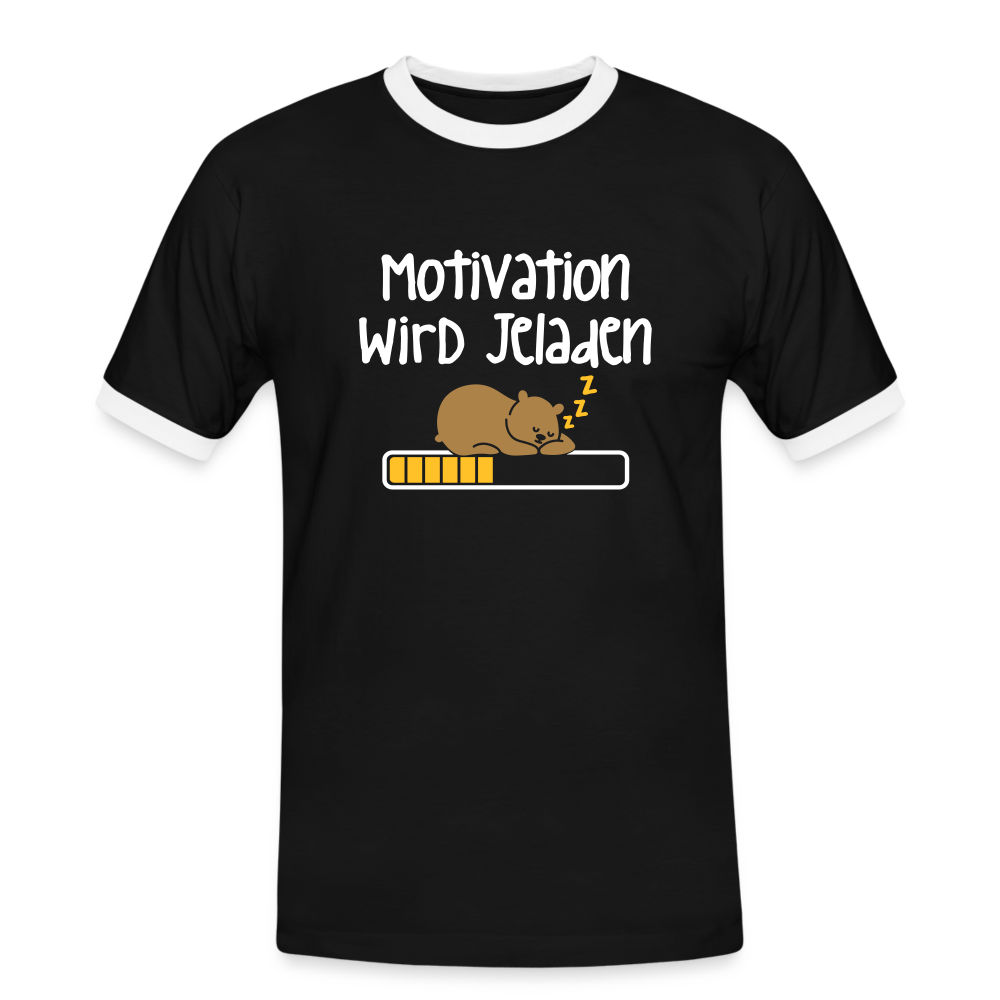 Motivation Wird Jeladen Warten - Männer Ringer T-Shirt - black/white