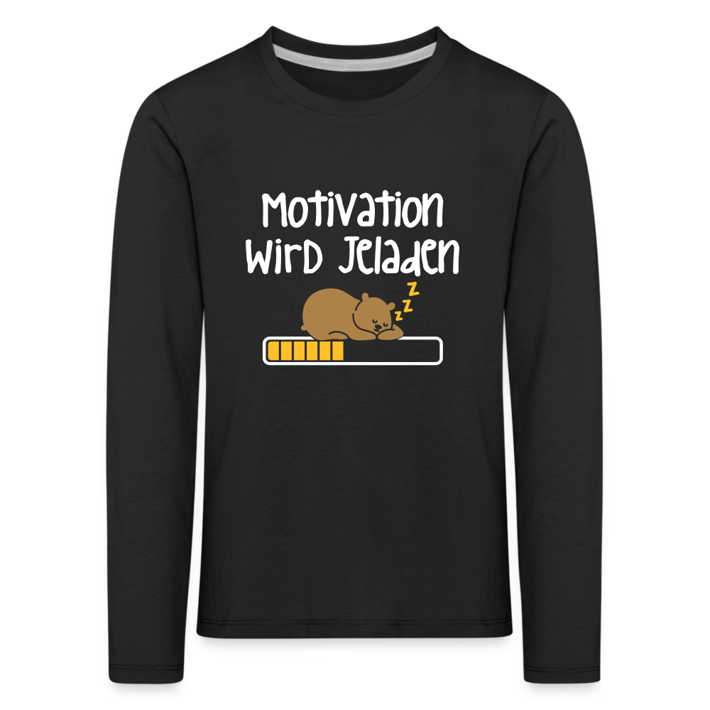 Motivation Wird Jeladen Warten - Kinder Langarmshirt - black