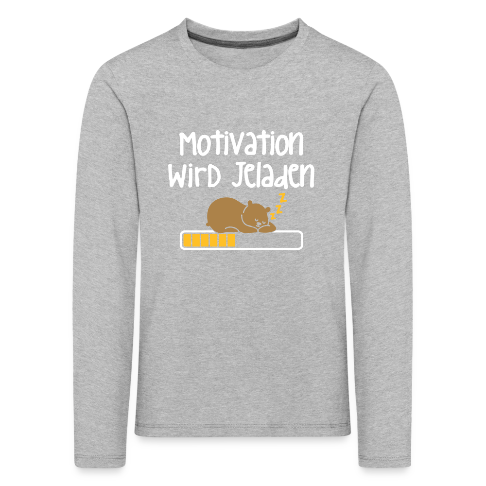 Motivation Wird Jeladen Warten - Kinder Langarmshirt - heather grey