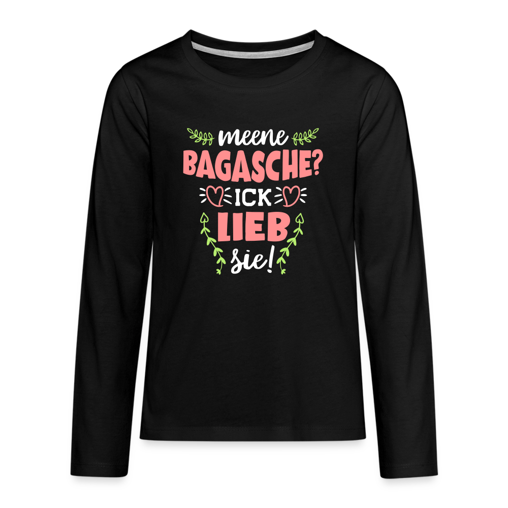 Meene Bagasche Ick Lieb Sie - Teenager Langarmshirt - black