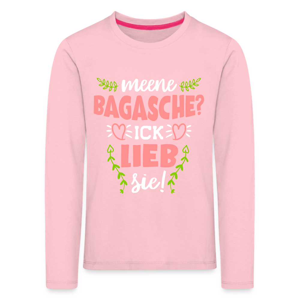 Meene Bagasche Ick Lieb Sie - Kinder Langarmshirt - rose shadow