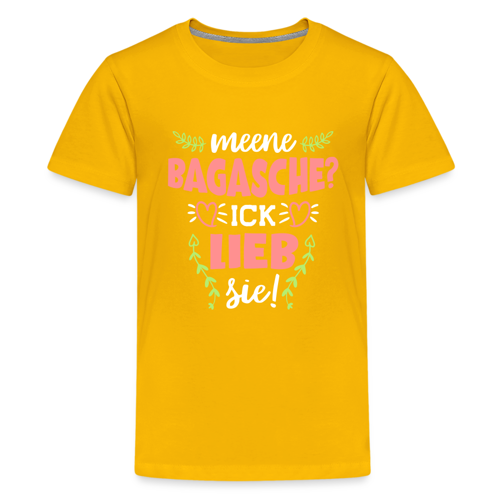 Meene Bagasche Ick Lieb Sie - Teenager Premium T-Shirt - sun yellow