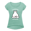 Einjeatmet - Frauen T-Shirt mit gerollten Ärmeln - heather mint