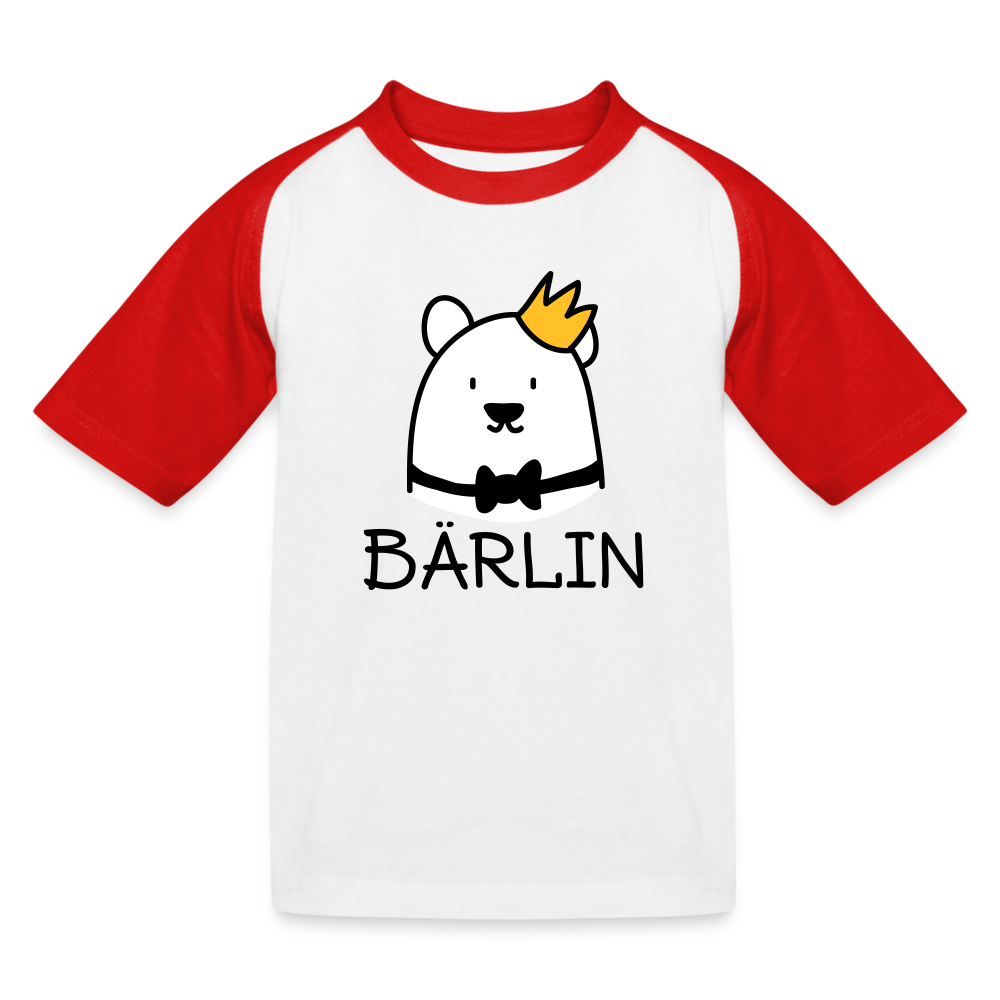 Bärlin - Kinder Baseball T-Shirt - white/red