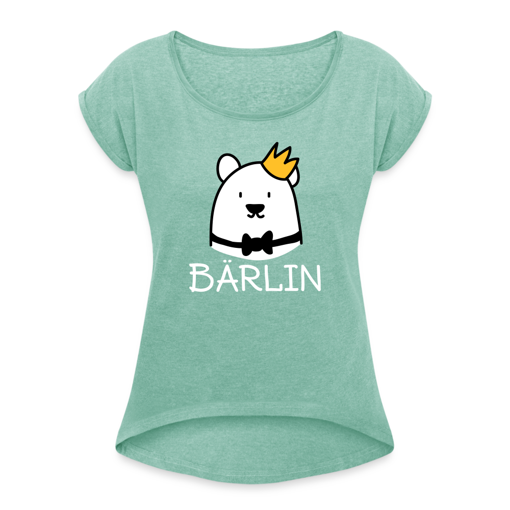 Bärlin - Frauen T-Shirt mit gerollten Ärmeln - heather mint