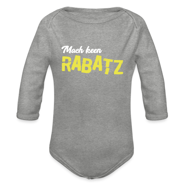 Mach keen Rabatz - Bio-Langarmbody - heather grey