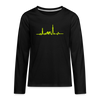 Herzschlag für Fahrradfahrer - Teenager Langarmshirt - black