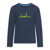 Herzschlag für Fahrradfahrer - Teenager Langarmshirt - navy
