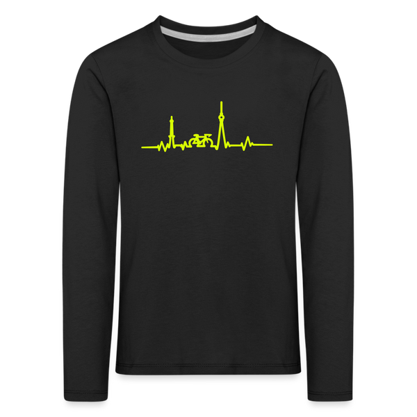 Herzschlag für Fahrradfahrer - Kinder Langarmshirt - black