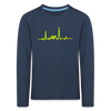 Herzschlag für Fahrradfahrer - Kinder Langarmshirt - navy