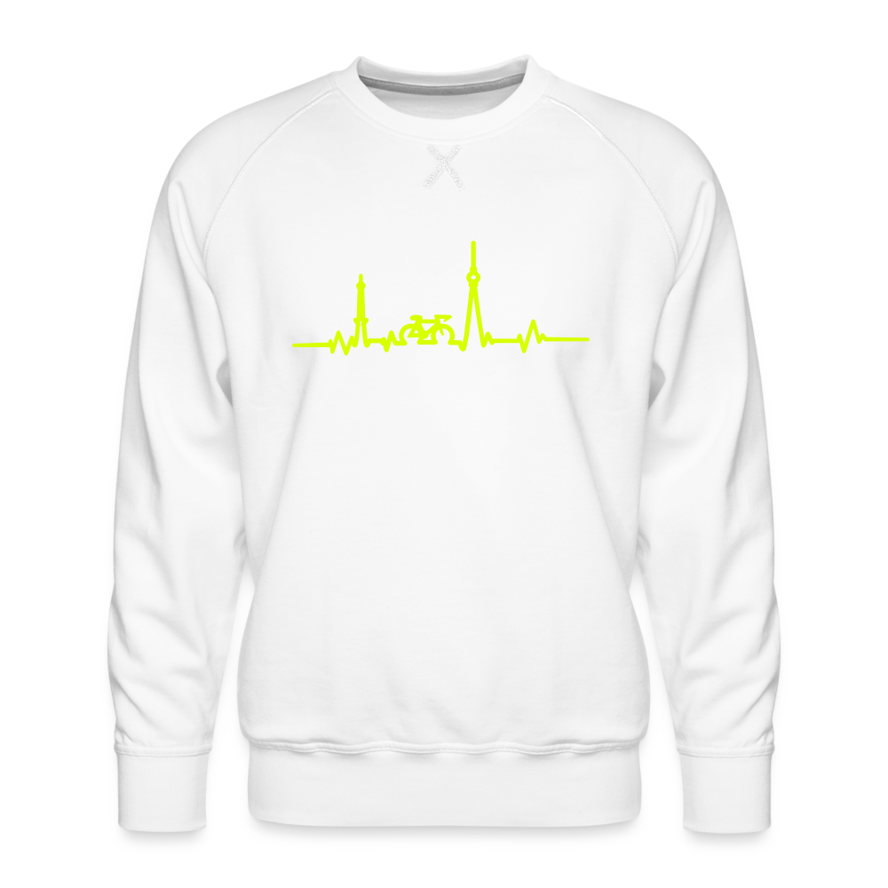 Herzschlag für Fahrradfahrer - Männer Premium Sweatshirt - white