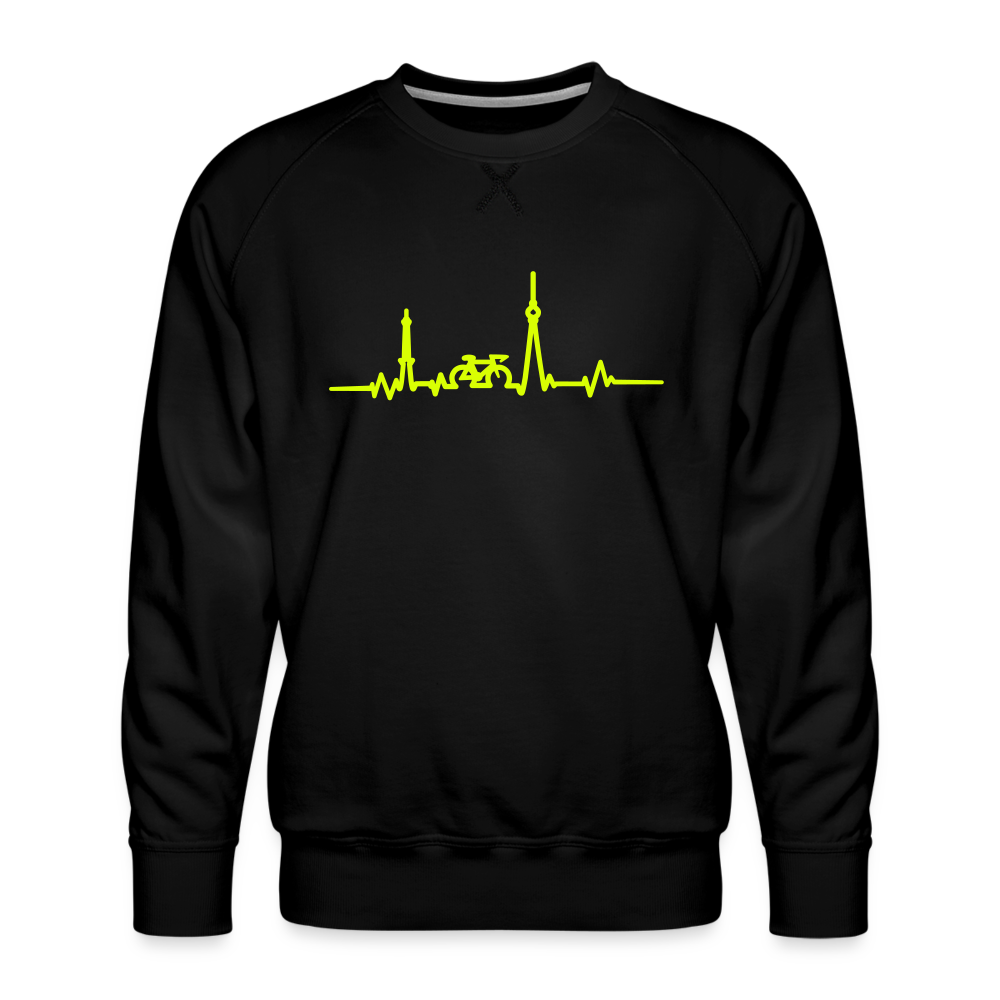 Herzschlag für Fahrradfahrer - Männer Premium Sweatshirt - black