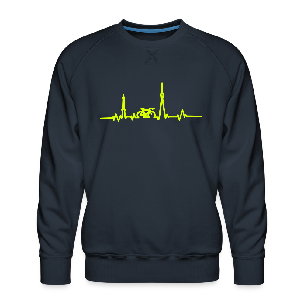 Herzschlag für Fahrradfahrer - Männer Premium Sweatshirt - navy