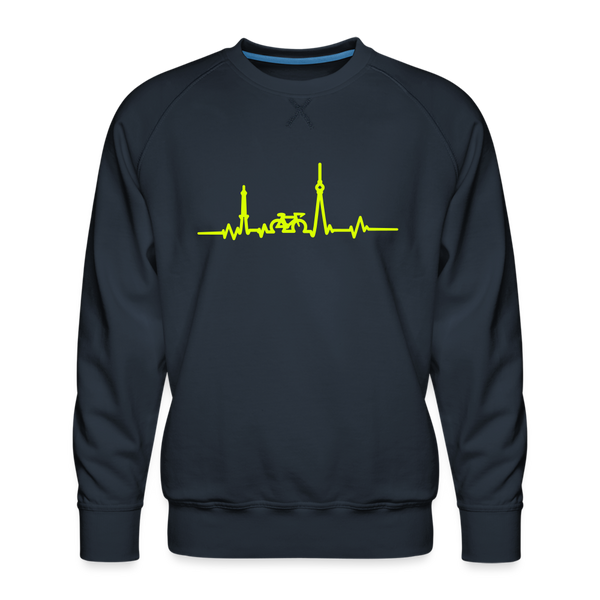 Herzschlag für Fahrradfahrer - Männer Premium Sweatshirt - navy