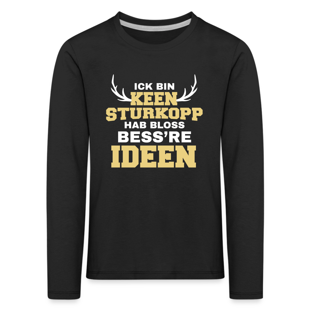 Sturkopp - Kinder Langarmshirt - black