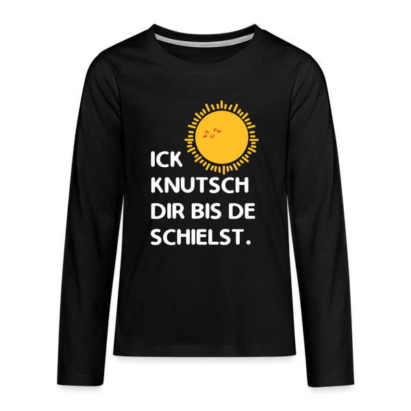 Ick knutsch dir Sonne! - Teenager Langarmshirt - black