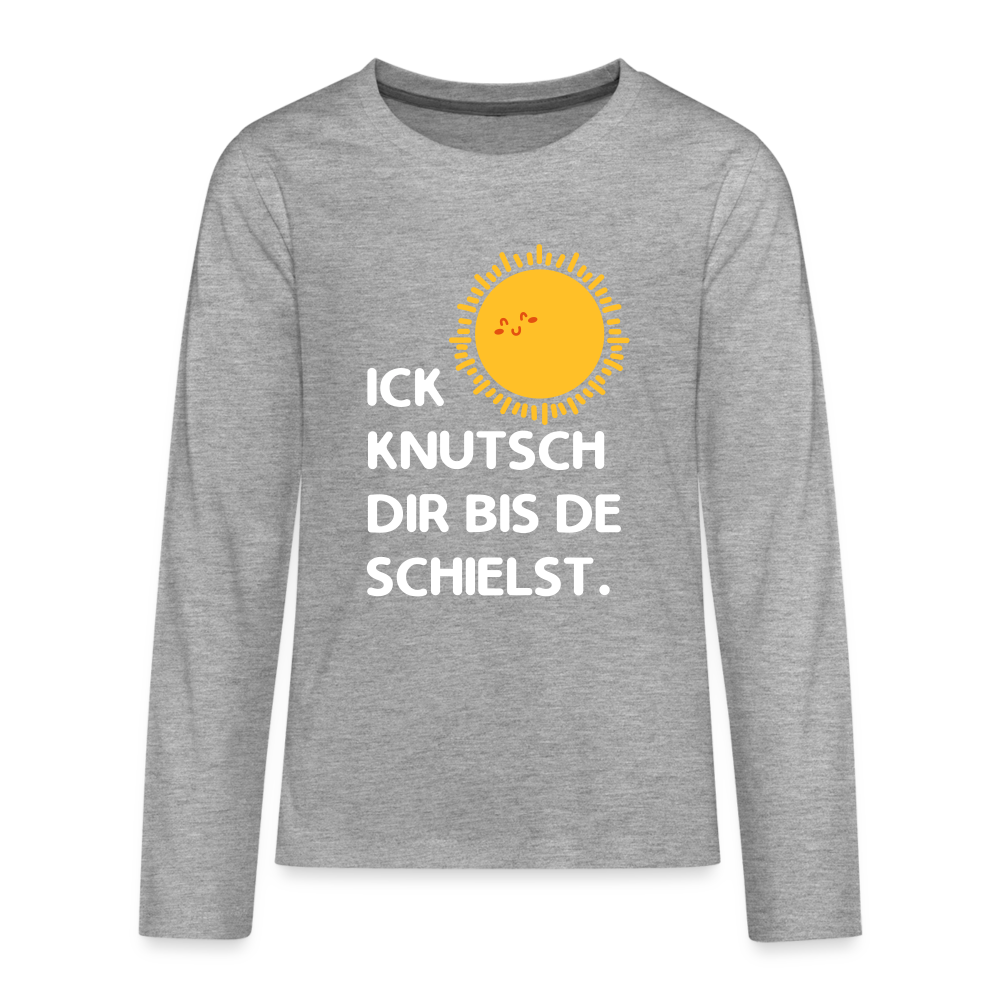 Ick knutsch dir Sonne! - Teenager Langarmshirt - heather grey