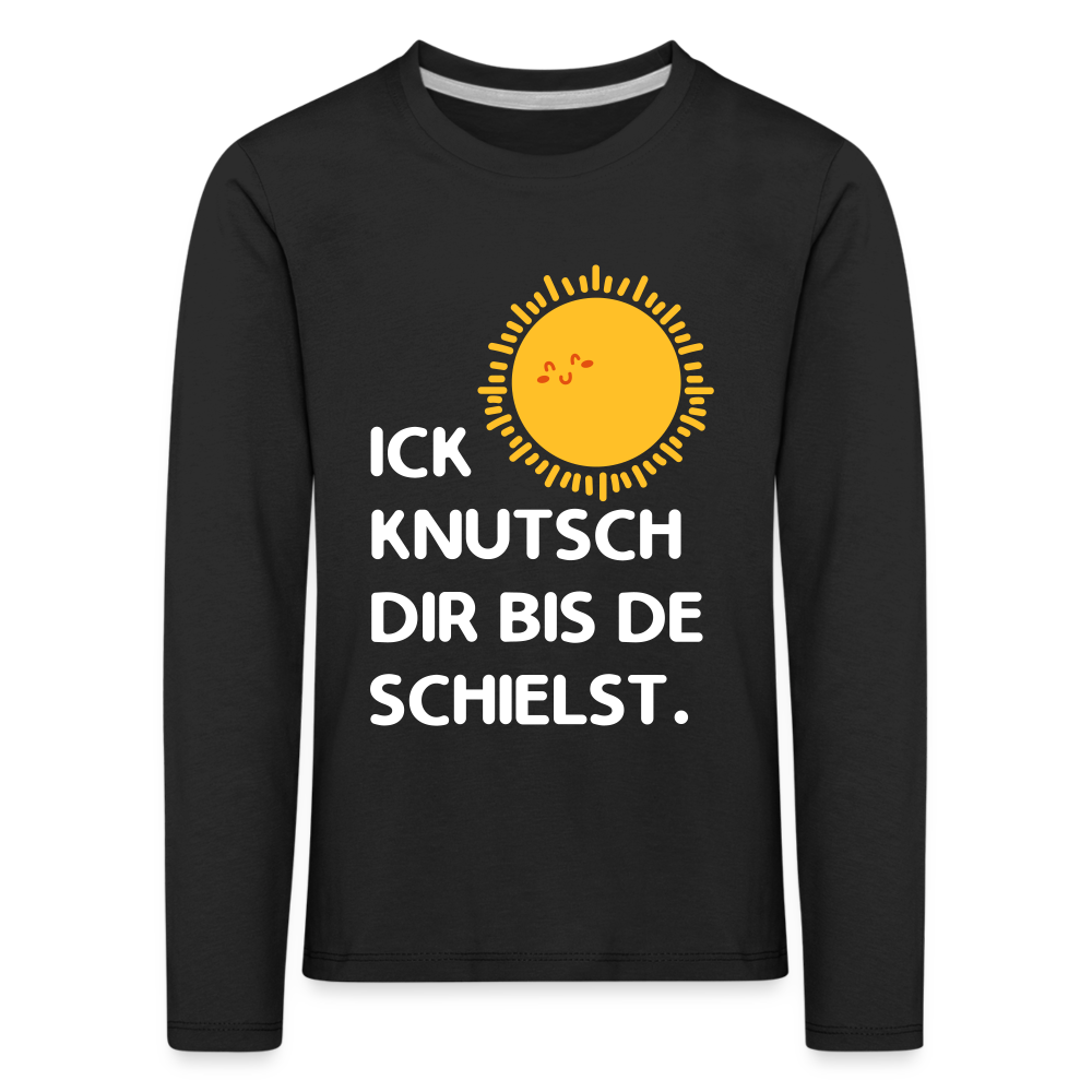 Ick knutsch dir Sonne! - Kinder Langarmshirt - black