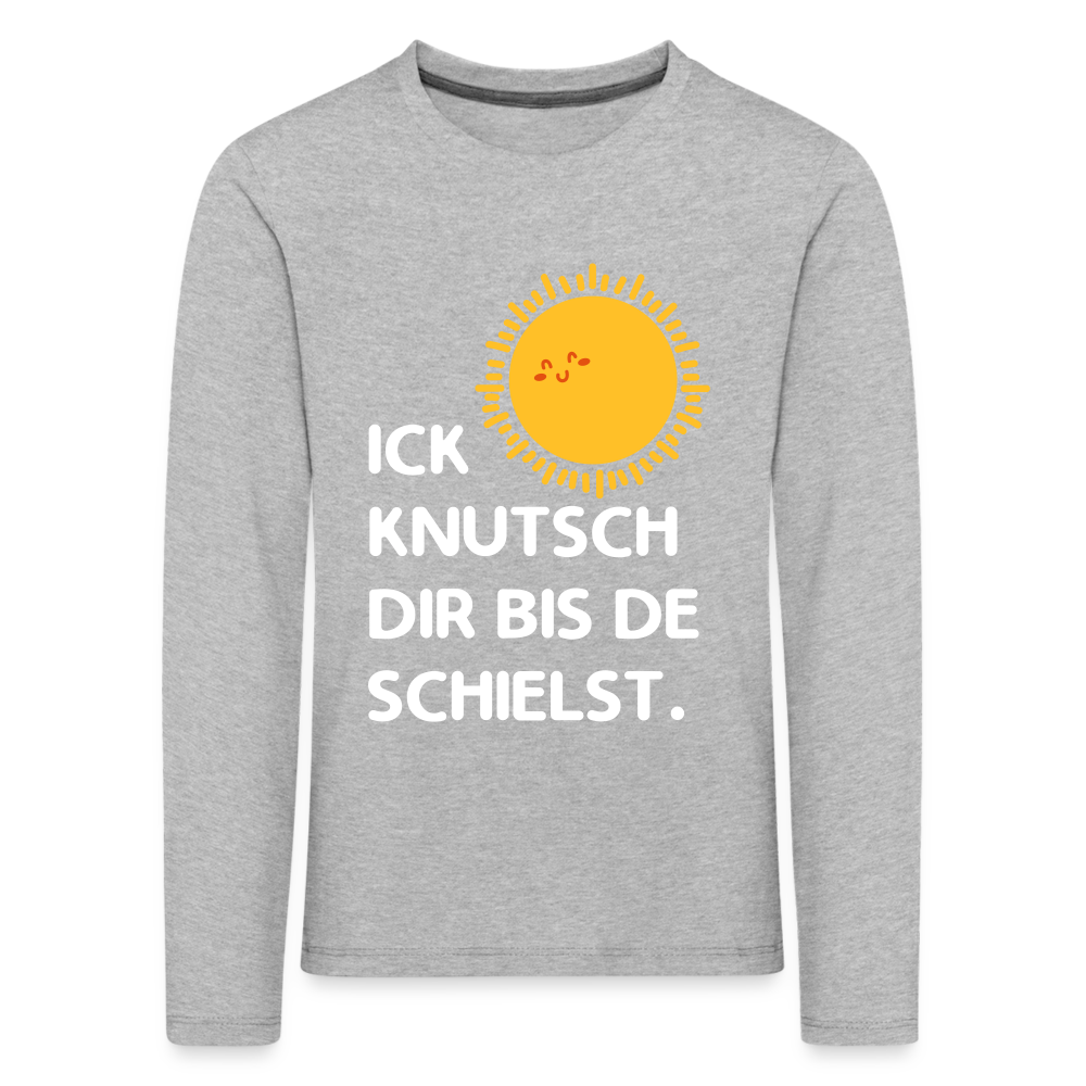 Ick knutsch dir Sonne! - Kinder Langarmshirt - heather grey