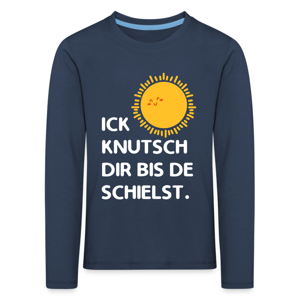 Ick knutsch dir Sonne! - Kinder Langarmshirt - navy