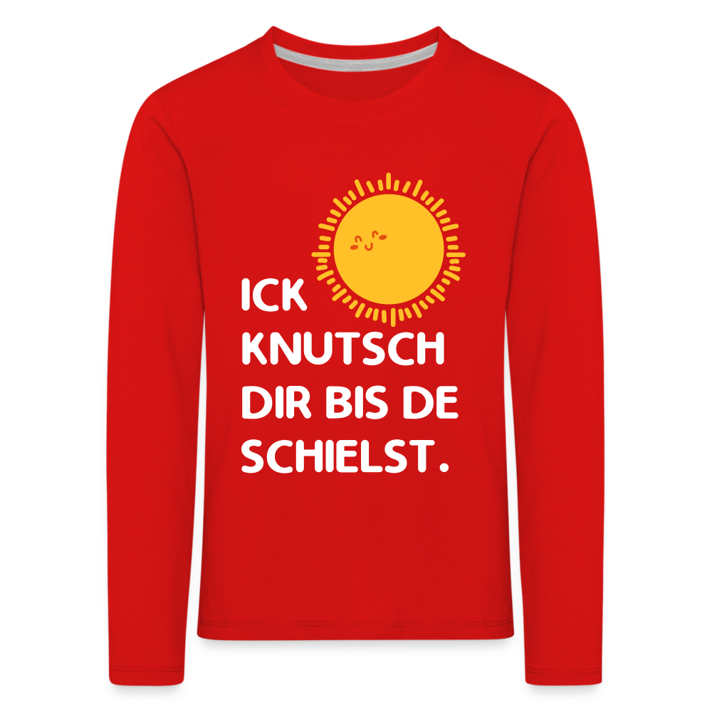 Ick knutsch dir Sonne! - Kinder Langarmshirt - red