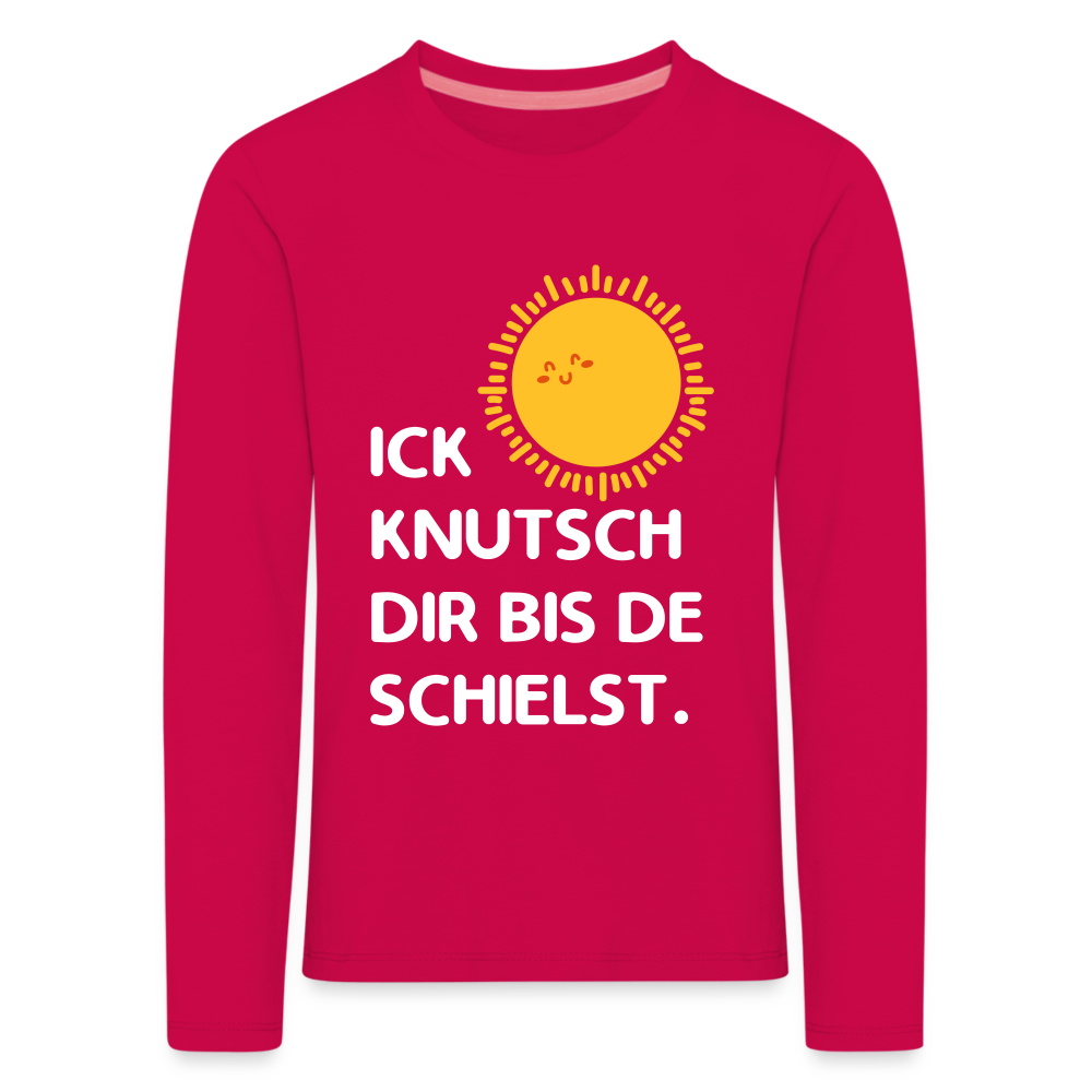 Ick knutsch dir Sonne! - Kinder Langarmshirt - dark pink
