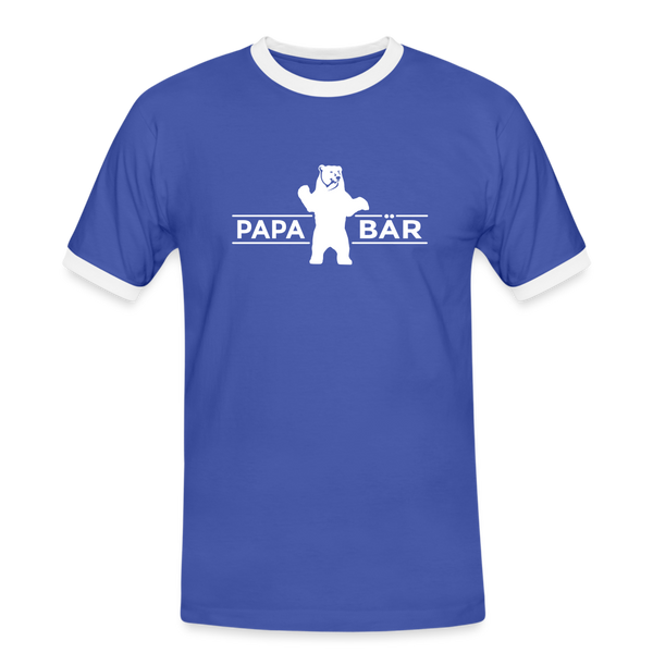 Papa Bär - Männer Ringer T-Shirt - blue/white