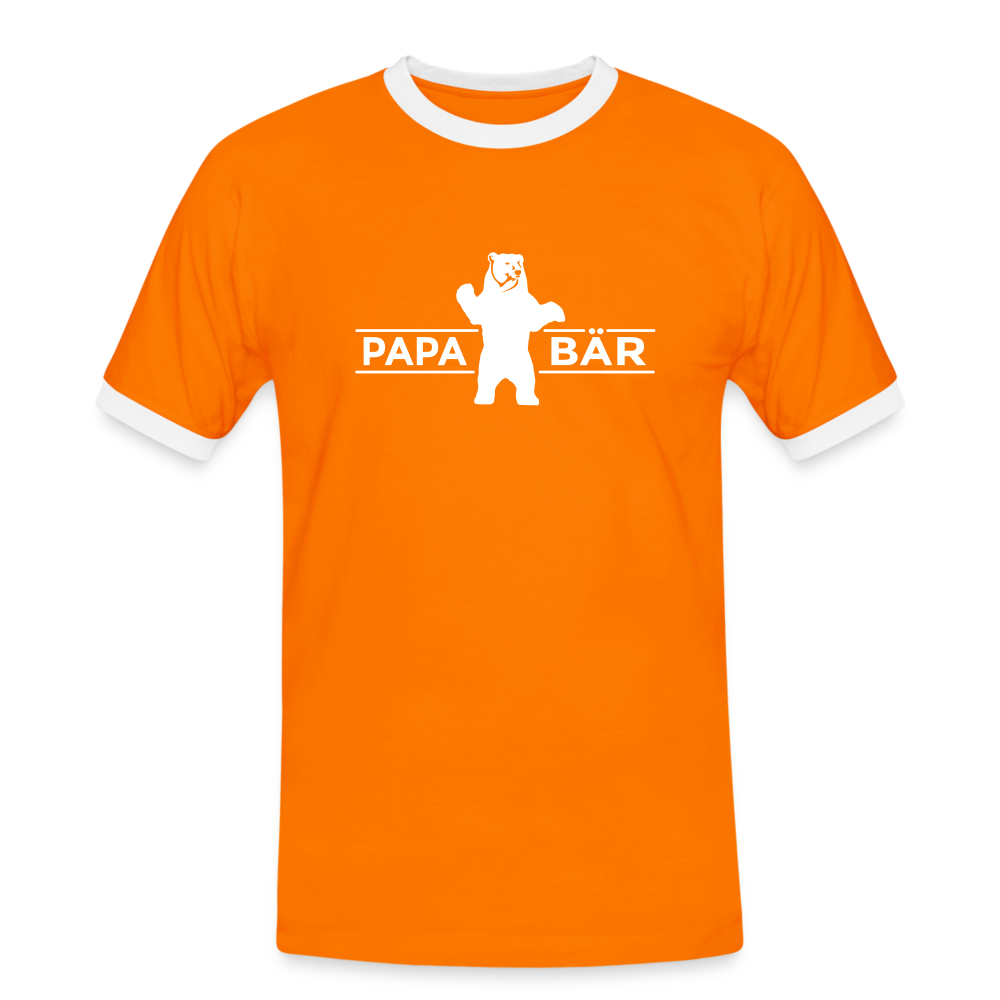 Papa Bär - Männer Ringer T-Shirt - orange/white