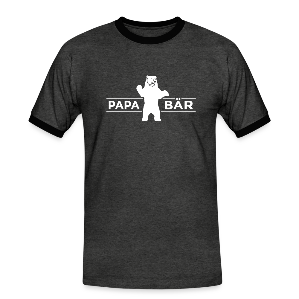 Papa Bär - Männer Ringer T-Shirt - charcoal/black