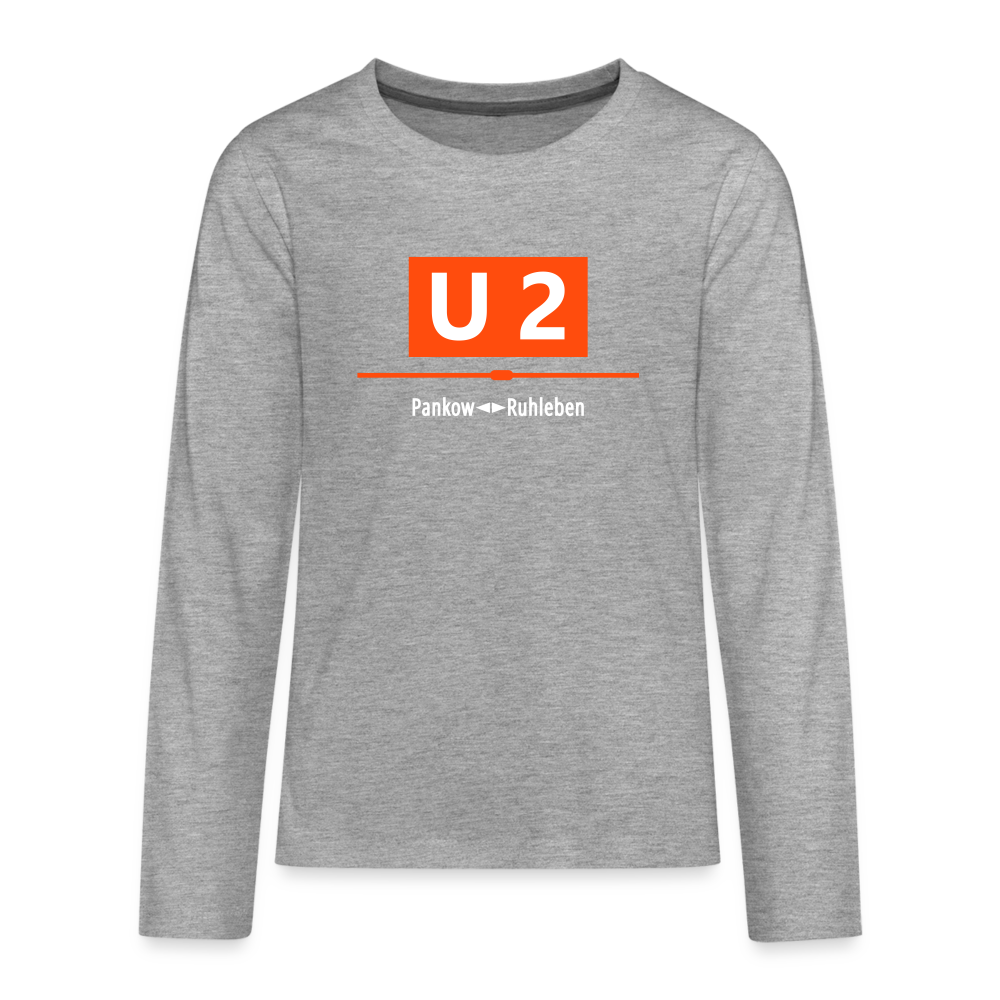 U2 Berlin - Teenager Langarmshirt - heather grey