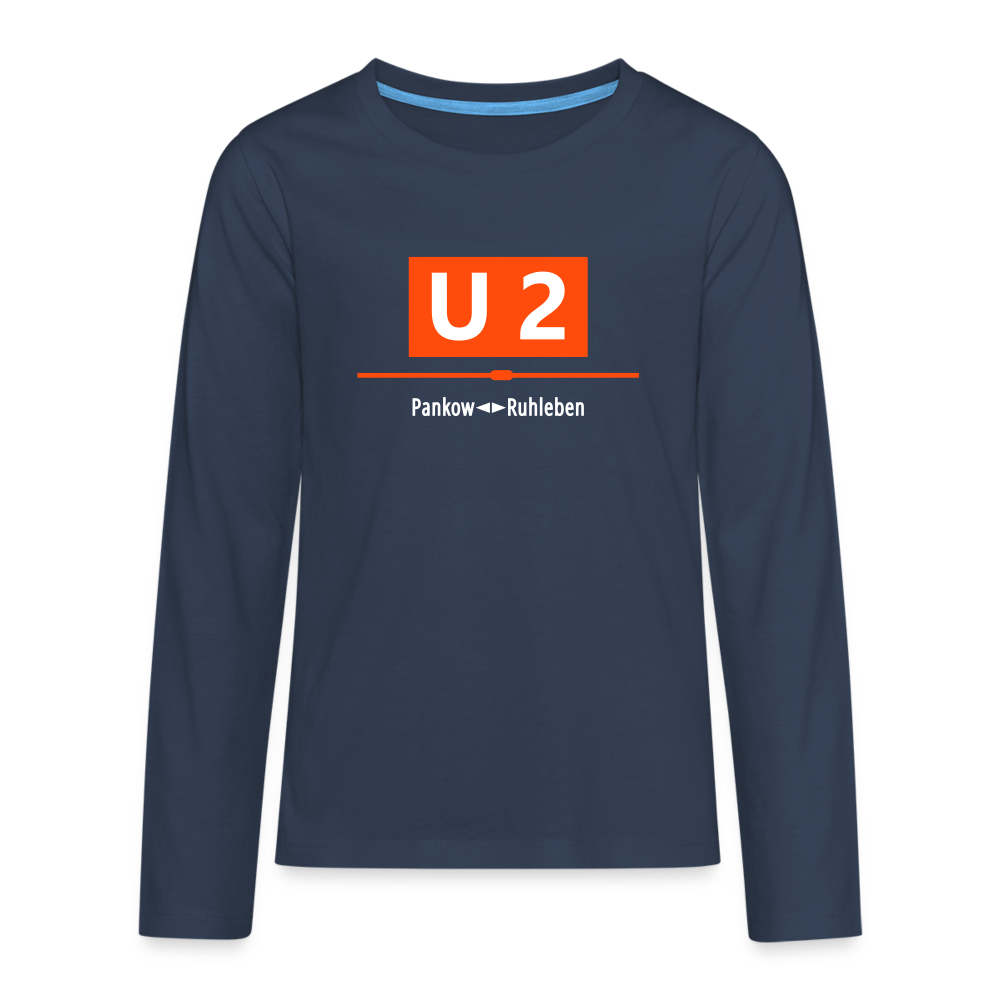 U2 Berlin - Teenager Langarmshirt - navy