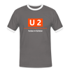 U2 Berlin - Männer Ringer T-Shirt - dark grey/white