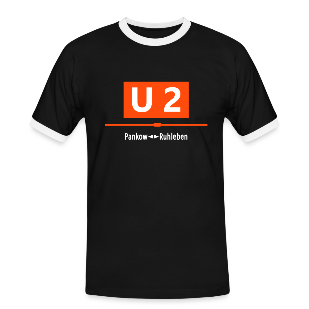 U2 Berlin - Männer Ringer T-Shirt - black/white
